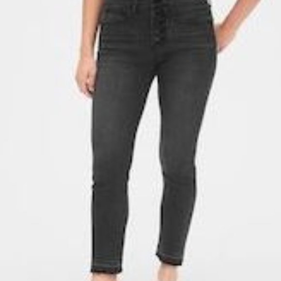 GAP Denim - GAP True Skinny Black Ankle Jeans w/ Raw Hem